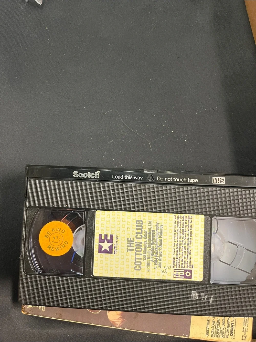 Vintage VHS Tape - The Cotton Club (Black & Cream)